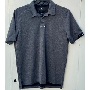 Oakley Mens Regular Fit Polo Shirt Gray Heather Short Sleeve Golf Top Size M